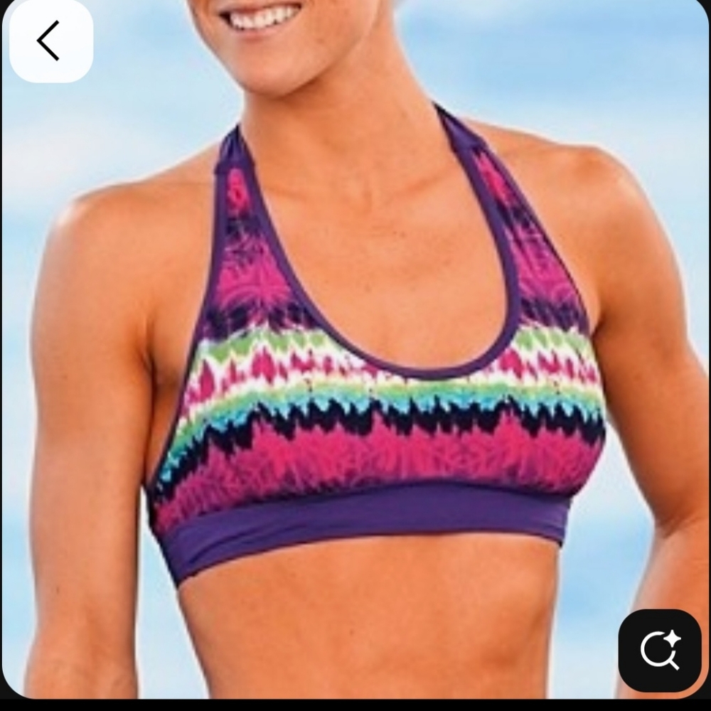 Athleta Bikini Tie Dye Halter Swim Top ** Small ** EUC!!!